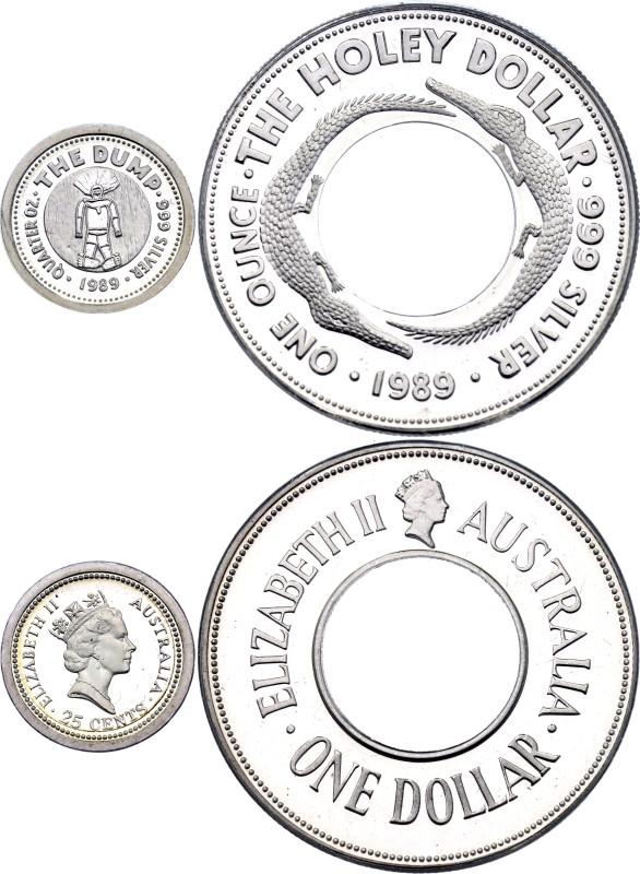 Australia 25 Cents - 1 Dollar 1989

KM# 131, 132, N# 38163, 38164; Silver (.99...