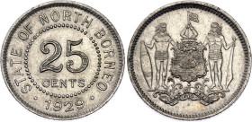 British North Borneo 25 Cents 1929 H