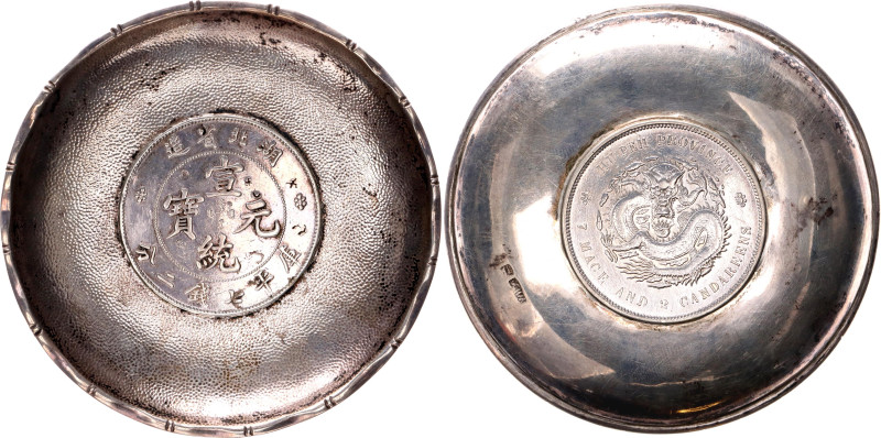 China Hupeh 1 Dollar 1909 - 1911 (ND) Ashtray with a Chopmarked Coin

Y# 131, ...