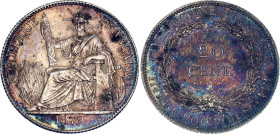 French Cochinchina 20 Centimes 1879 A