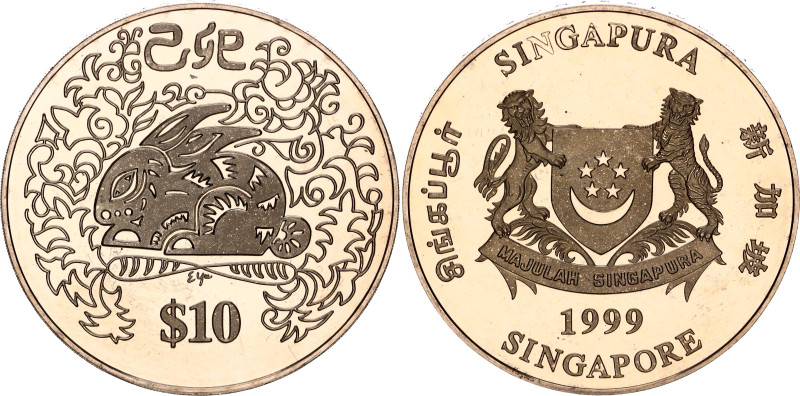 Singapore 10 Dollars 1999

KM# 167, N# 43247; Copper-Nickel, Prooflike; Lunar ...