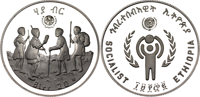 Ethiopia 20 Birr 1980 EE 1972

KM# 54, Schön# 58, N# 33635; Silver., Proof; In...