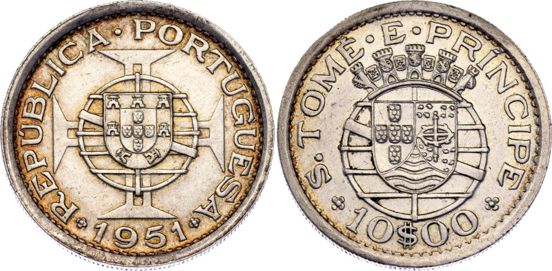 Saint Thomas & Prince 10 Escudos 1951

KM# 14, N# 18996; Silver; Mintage 40000...