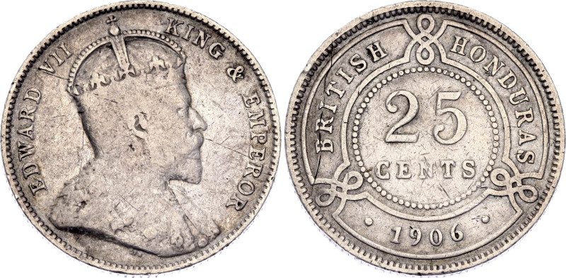 British Honduras 25 Cents 1906

KM# 12, N# 20553; Silver; Edward VII; London M...