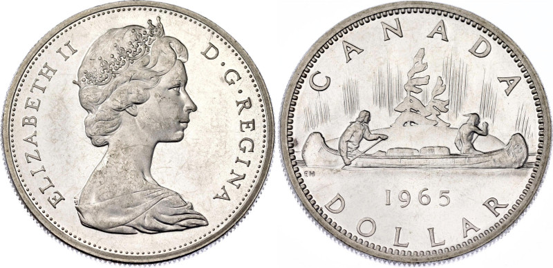 Canada 1 Dollar 1965

KM# 64.1, N# 456; Silver., Prooflike; Elizabeth II; Deep...