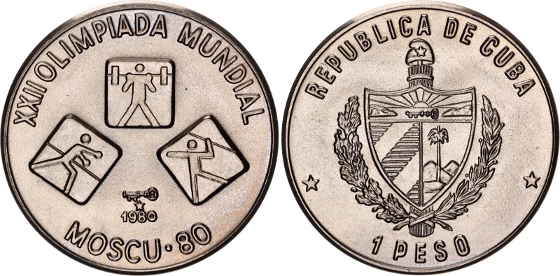 Cuba 1 Peso 1980

KM# 193, N# 39730; Copper-nickel; Olympic Games – 22nd. Olym...