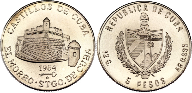 Cuba 5 Pesos 1984

KM# 145, N# 127490; Silver; Castles of Cuba – El Morro - Sa...