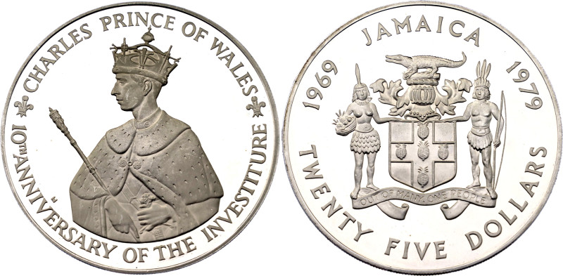 Jamaica 25 Dollars 1979

KM# 81, Schön# 47, N# 32158; Silver 136.47 g., Proof;...