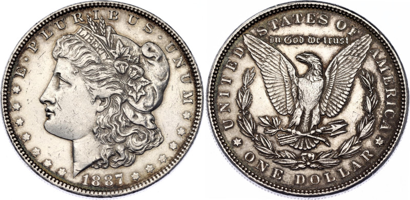 United States 1 Dollar 1887

KM# 110, N# 1492; Silver; "Morgan Dollar"; Philad...