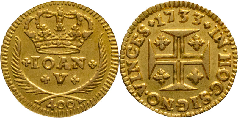 Portugal
D. João V (1706-1750)
Pinto (480 Réis) Lisbon Mint 1733
AG: 85.13 1,00g...