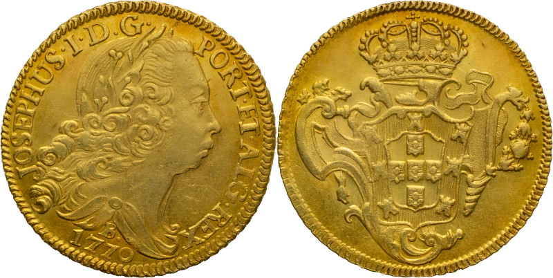 Portugal
D. José I (1750-1777)
Peça (6400 Réis) Bahia Mint 1770
AG: 54.23 14,23g...