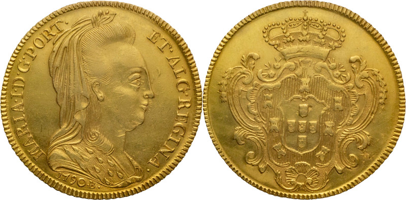 Portugal
D. Maria I (1786-1799)
Peça (6400 Réis) Bahia Mint 1790
"Widow Veil"
AG...