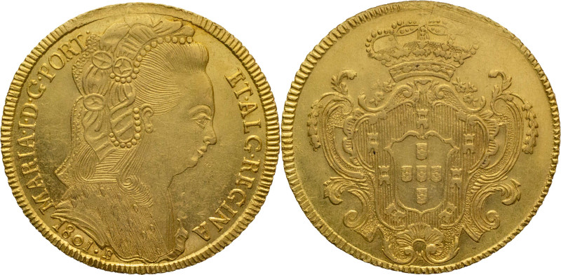 Portugal
D. Maria I (1786-1799)
Peça (6400 Réis) Bahia Mint 1801
AG: 31.07 14,13...