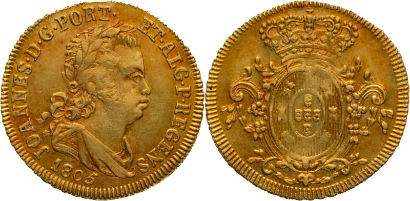 Portugal
D. João Regent (1799-1816)
Half Escudo (800 Réis) Lisbon Mint 1805
AG: ...
