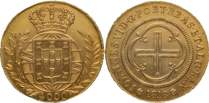 Portugal
D. João VI (1816-1826)
Moeda (4000 Réis) Rio de Janeiro Mint 1818
AG: 2...