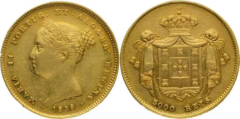 Portugal
D. Maria II (1834-1853)
5000 Réis Lisbon Mint 1838
AG: 45.01 9,55g
Good...