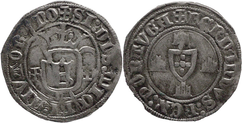 Portugal
D. Fernando I (1367-1383)
Grave Lisbon Mint
AG: 11.02 2,11g
Good Very F...