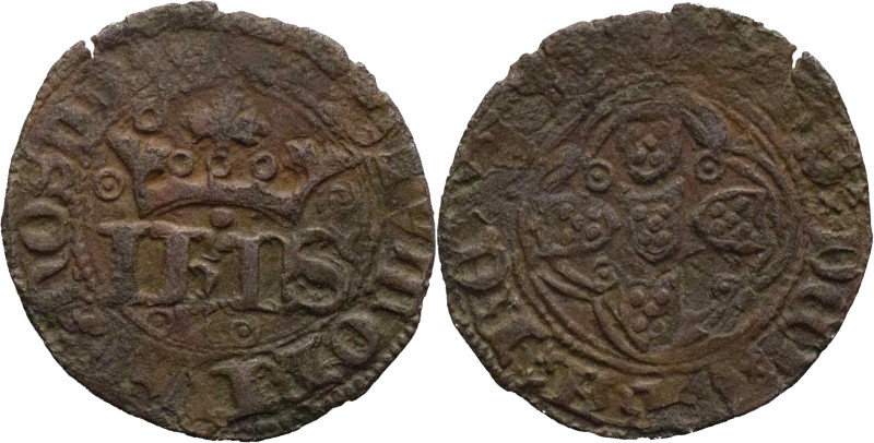 Portugal
D. João I (1385-1433)
Half Real of 10 soldos oLo Lisboa Mint
AG: 19.04 ...