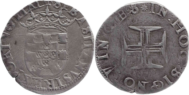 Portugal
D. Sebastião I (1557-1578)
Tostão (100 reais) Lisbon Mint
Com coroa fec...