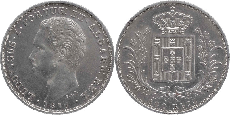 Portugal
D. Luís I (1861-1889)
500 Réis Lisbon Mint 1876
AG: 12.13 12,45g
Extrem...