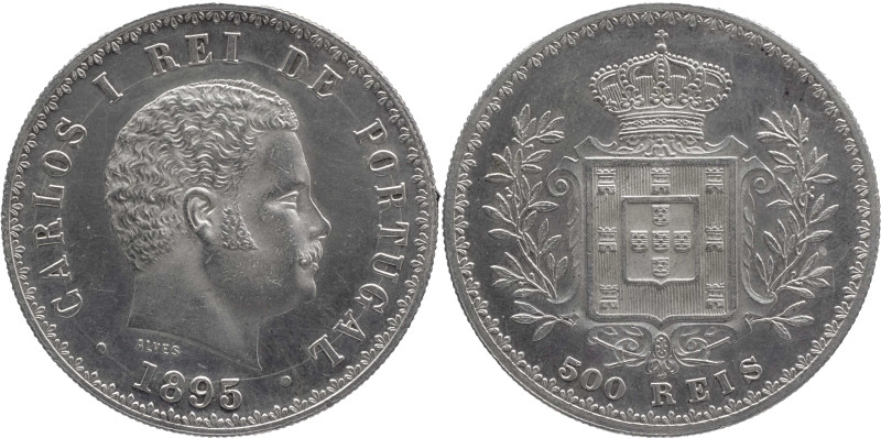 Portugal
D. Carlos I (1889-1908)
500 Réis Lisbon Mint 1895
AG: 11.08 12,75g
Extr...