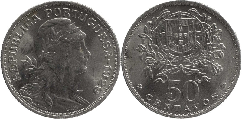 Portugal
Portuguese Republic (1910-)
50 centavos Lisbon Mint 1929
AG: 20.03 4,55...