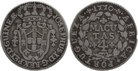 Angola
D. José I (1750-1777)
4 macutas 1770
AG: 10.03   5,83g
MBC