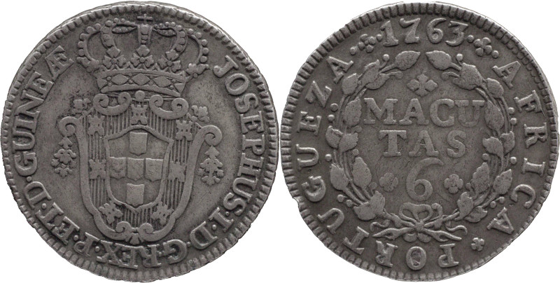 Angola
D. José I (1750-1777)
6 macutas 1763
AG: 11.02 8,80g
Very Fine