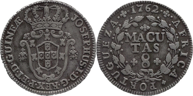 Angola
D. José I (1750-1777)
8 macutas 1762
AG: 12.01 11,66g
Good Very Fine