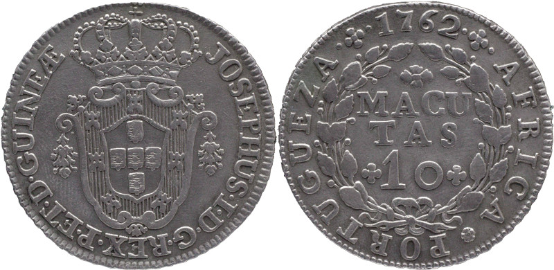Angola
D. José I (1750-1777)
10 macutas 1762
AG: 13.01 14,38g RARE
Good Very Fin...