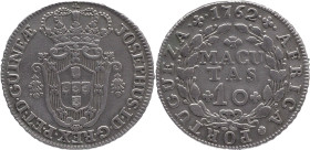 Angola
D. José I (1750-1777)
10 macutas 1762
AG: 13.01   14,38g RARA
MBC+
