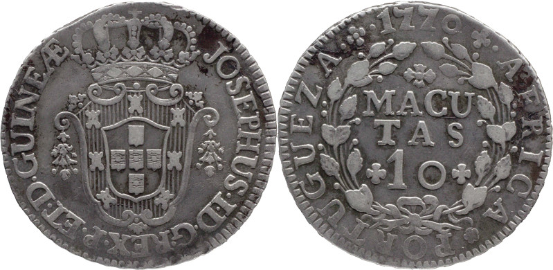 Angola
D. José I (1750-1777)
10 macutas 1770
AG: 13.03 14,28g
Fine