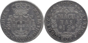 Angola
D. Maria I (1786-1799)
12 macutas 1789
AG: 09.01   17,55g
MBC (limpa)
