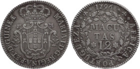 Angola
D. Maria I (1786-1799)
12 macutas 1796
AG: 09.02    17,50g
MBC+