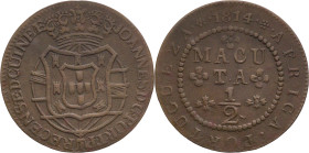 Angola
D. João Regente (1799-1816)
Meia macuta 1814
AG: 02.01    6,01g
MBC-