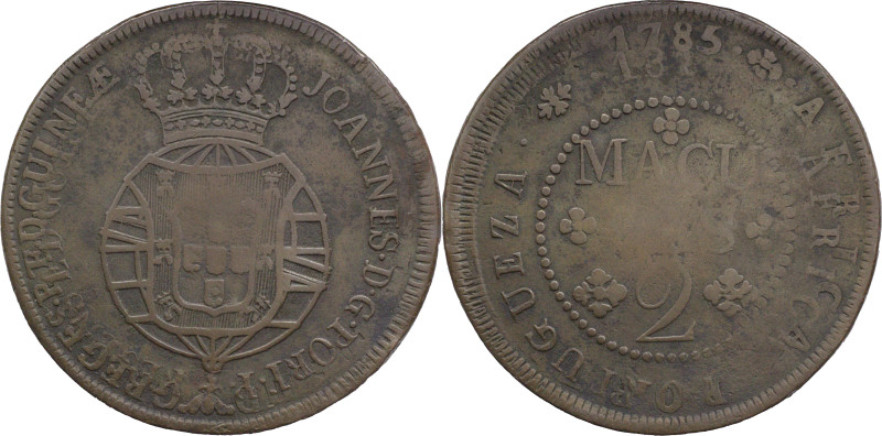 Angola
D. João Regent (1799-1816)
2 macutas 181?
Restruck over Macuta of D. Mari...