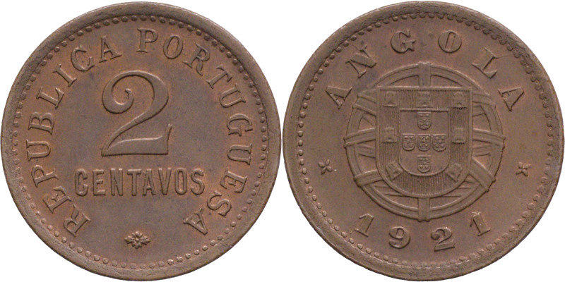 Angola
Republic (1910-)
2 Centavos 1921
AG: 05.01 4,92g
Extremely Fine