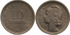 Angola
República (1910-)
10 Centavos 1921
AG: 07.01    3,00g
BELA