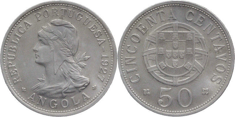 Angola
Republic (1910-)
50 Centavos 1927
AG: 14.01 10,26g
Uncirculated