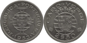 Cabo Verde
República (1910-)
2.5 escudos 1953
AG: 10.01    3,47g
BELA