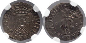 Moedas certificadas
Portugal D. Manuel I Vintém Porto
NGC AU 53
Top Grade!