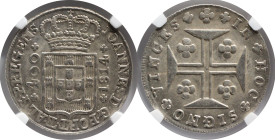 Moedas certificadas
Portugal D. João Regente 400 Réis Lisboa 1814
NGC MS 62