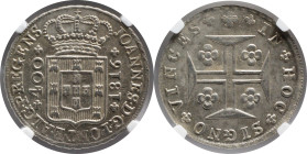 Moedas certificadas
Portugal D. João Regente 400 Réis Lisboa 1816
NGC MS 61