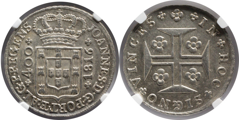 Certified Coins
Portugal D. João Regent 400 Réis Lisbon Mint 1816
NGC MS 62