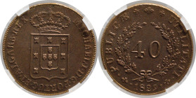 Moedas certificadas
Portugal D. Miguel I 40 Réis Lisboa 1829
GENI MS 63