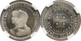 Moedas certificadas
Portugal D. Carlos I 500 Réis Lisboa 1898
Descoberta da Índia
NGC MS 64 PL
