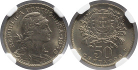 Moedas certificadas
Portugal República 50 centavos 1938
NGC MS 66