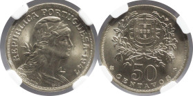 Moedas certificadas
Portugal República 50 centavos 1947
NGC MS 66