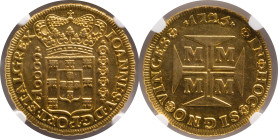 Moedas certificadas
Portugal D. João V 10000 réis Minas Gerais 1725
NGC AU 58
