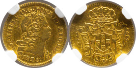 Moedas certificadas
Portugal D. João V Meio escudo Lisboa 1726
NGC XF 45